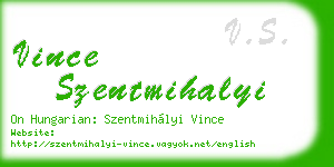 vince szentmihalyi business card